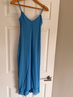 The Limited Blue Spaghetti Strap Midi Slip Dress Size S